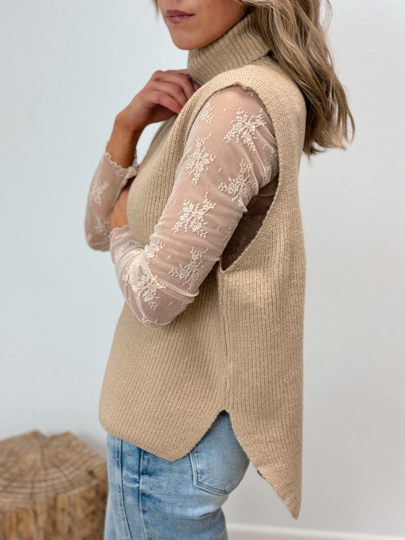 Trust Me High Neck Sleeveless Sweater - 2 Colors