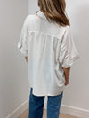 In The Clouds Linen Blouse - White