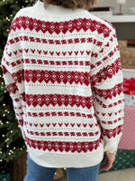 Nordic Holiday Sweater - Red/White