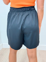 Tailored Chic Pleated Shorts - Black
