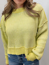 Westside Two Tone Ribbed Sweater - Yellow