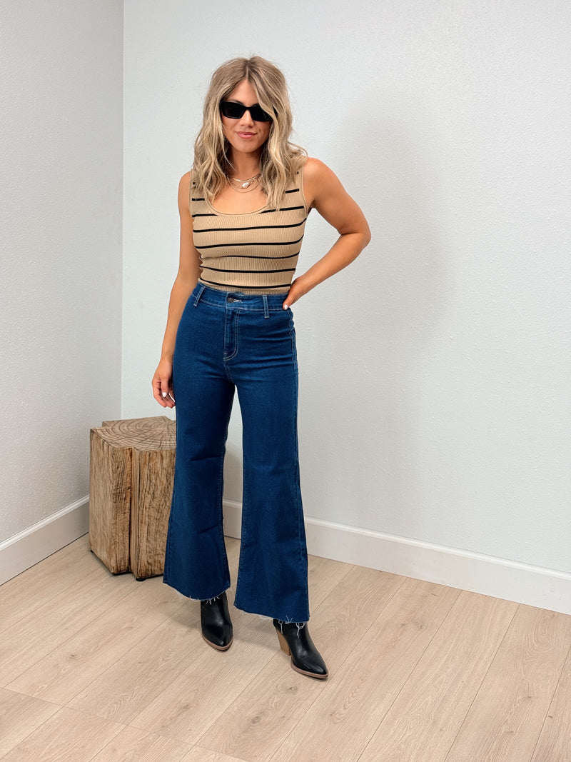 Lucy Wide Leg Jean - Dark