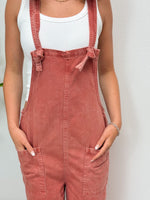 Love Actually Denim Overalls - Cabernet