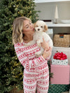 Holiday Print Fleece Lined Jammies - White