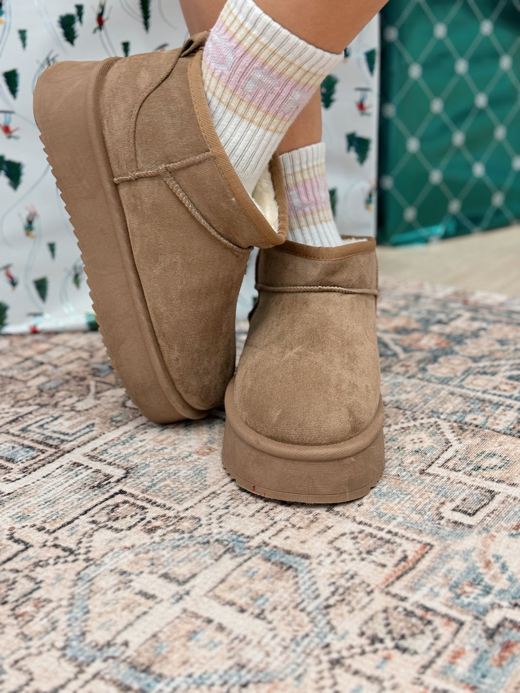 Alpine Platform Slippers - Tan