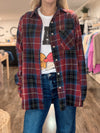 Katie Flannel Blouse - Red