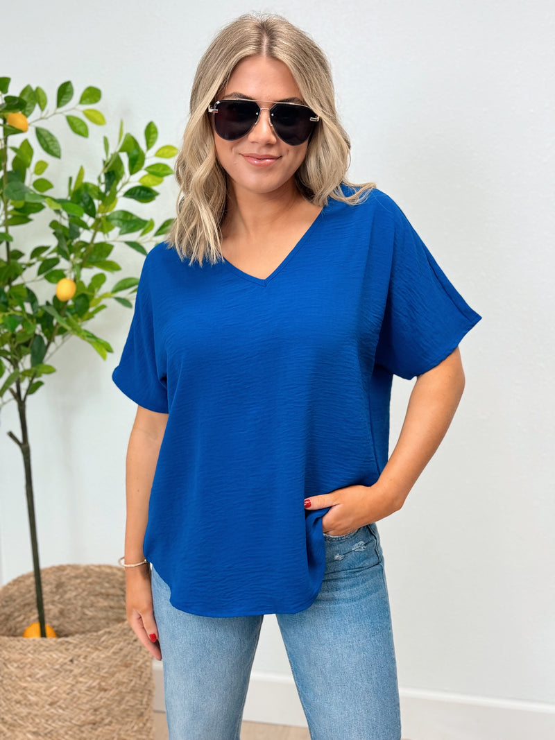 Best Yet Woven V Neck Blouse - 5 Colors