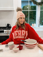 Merry Glitter Sweatshirt - Red