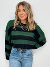 Honor Roll Striped Sweater - Navy/Green - FINAL SALE