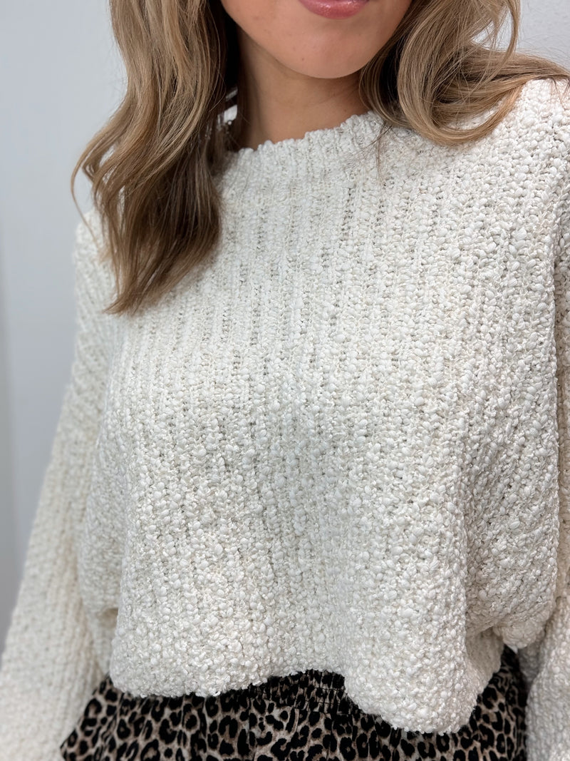 Sugar Cookie Textured Sweater - Cream