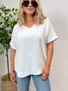 Best Yet Woven V Neck Blouse - 5 Colors