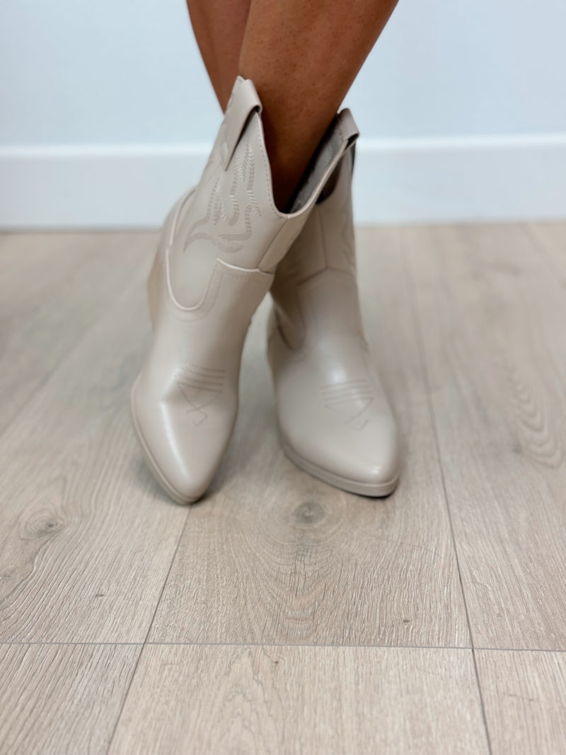Shania Mid Cowboy Boot - Taupe