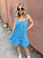 Always Ready Denim Mini Dress - FINAL SALE