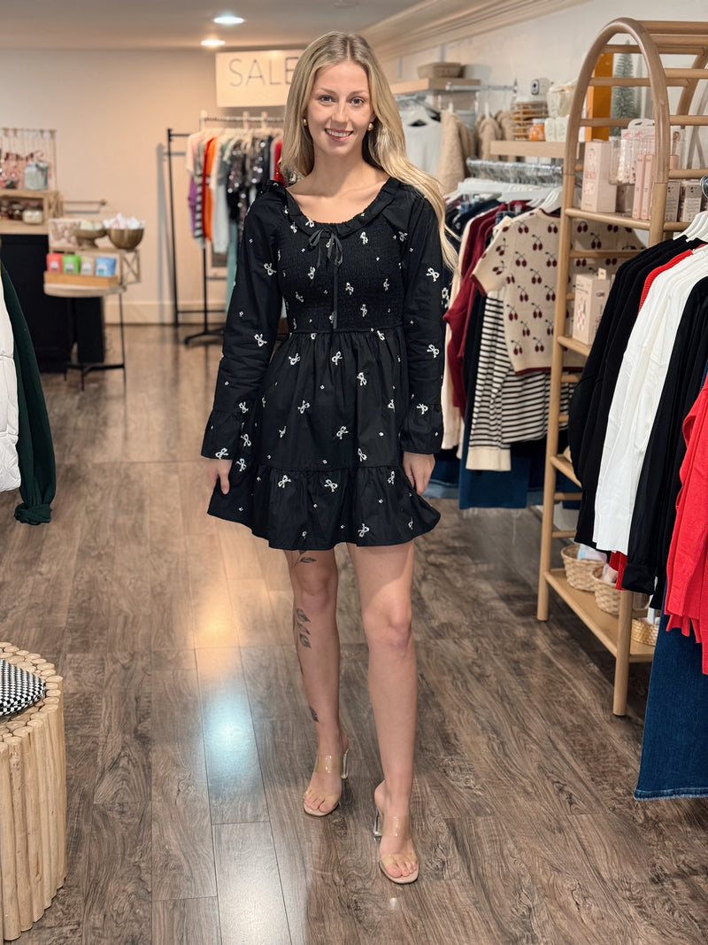 cupcake mini dress Bow Embroidered Mini Dress