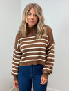 True Classic Striped Sweater - Camel