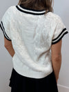 Cheer Squad Cableknit Sweater Vest - Cream