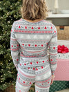 Holiday Print Fleece Lined Jammies - Grey