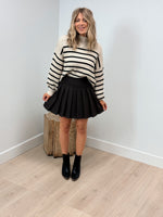 Living in the Now Pleated Mini Skirt - Brown