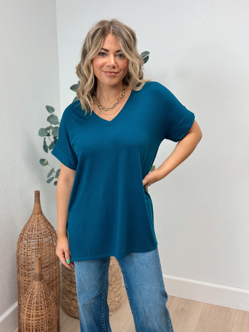 Boyfriend V Neck Tee - 4 Colors