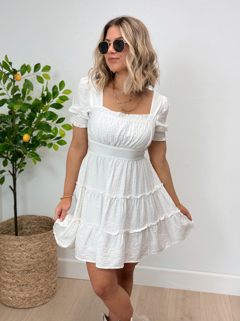 Fun and Flirty Mini Dress - White