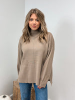 Natalia Mock Neck Sweater - Mocha