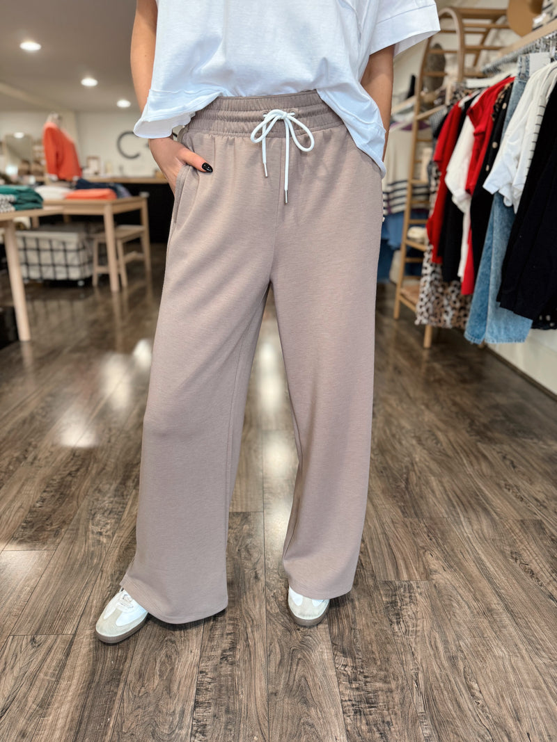 Effortless Wide Leg Scuba Lounge Pant - 2 Colors