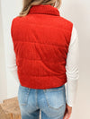 Summit Sherpa Lined Corduroy Vest - Red