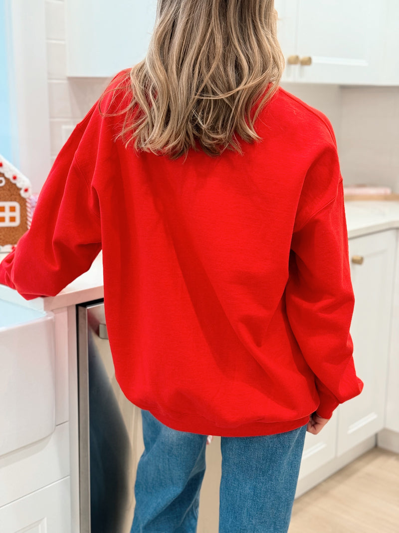 Merry Glitter Sweatshirt - Red