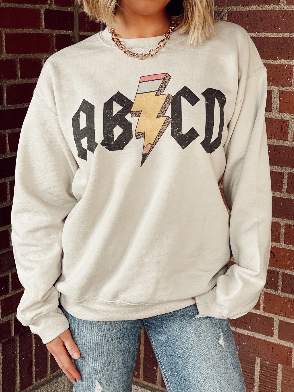 ABCD Graphic Sweatshirt - Sand