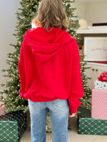 Tinsel Town Merry Hooded Sweatshirt - Red
