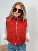 Summit Sherpa Lined Corduroy Vest - Red