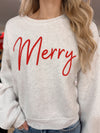 Merry Puff Graphic Sweatshirt - Heather White