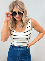 Street Style Striped Knit Bodysuit - 2 Colors