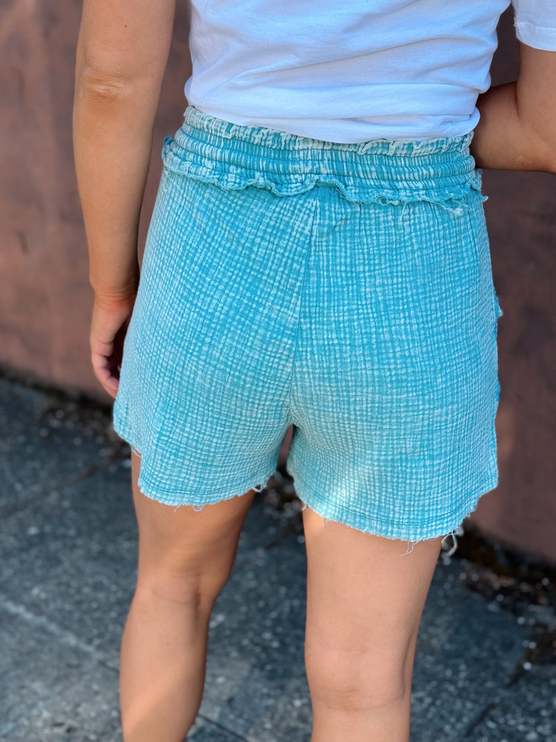 Gauze Frayed Hem Shorts - FINAL SALE