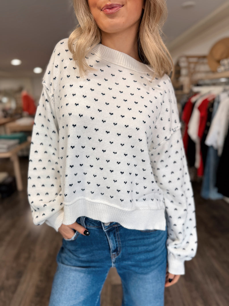 Loving Life Heart Sweater - Navy