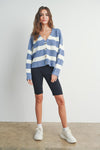 High Five Stripe Cardigan - Blue