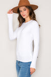 Fleece Line Crewneck Tee - White