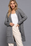 Effortless Open Front Cardigan - Heather Grey