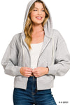 Everyday Zip Front Hoodie - H. Grey