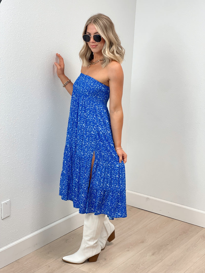Miranda Floral Maxi Skirt - Blue