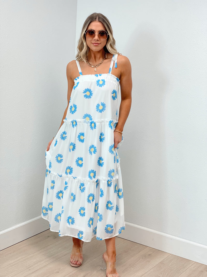 On Vacay Floral Maxi Dress - White