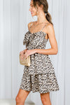 Satin and Bows Leopard Dress