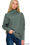 Lunch Date High Neck Ribbed Sweater - 2 Colors