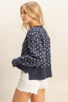 Spot On Patterned Sweater - Navy