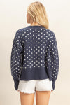 Spot On Patterned Sweater - Navy