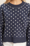 Spot On Patterned Sweater - Navy