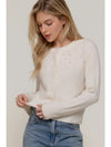 First Class Pearl Embellished Cardigan - Cream