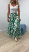 Tuscany Floral Maxi Skirt - Green