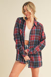 Katie Flannel Blouse - Red