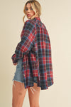 Katie Flannel Blouse - Red